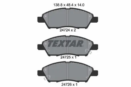 2472401 Комплект тормозных колодок, дисковый тормоз TEXTAR подбор по vin на Brocar