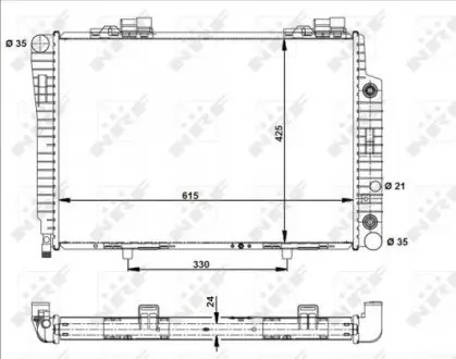 51282 Радіатор охолодження MB C-class (W202)/E-class (W210) 93-02 M111/112 NRF підбір по vin на Brocar