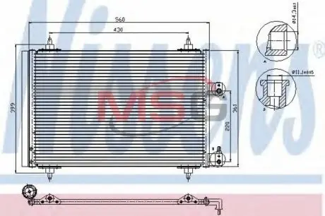 94560 Радіатор кондиціонера NISSENS підбір по vin на Brocar