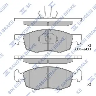 SP1198 Кт. Тормозные колодки Hi-Q (SANGSIN) подбор по vin на Brocar