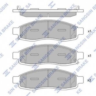 SP1455 Кт. Тормозные колодки Hi-Q (SANGSIN) підбір по vin на Brocar