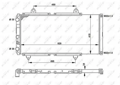 52152 Радиатор охлаждения Fiat Ducato 1.9-2.5 TD -94 NRF подбор по vin на Brocar