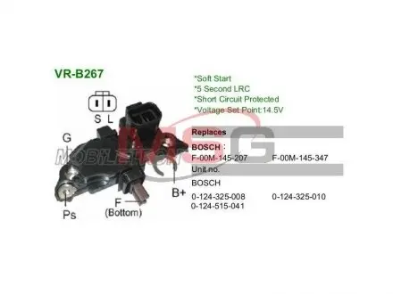 VRB267 Реле генератора (14V) MB C-class (S202)/CLK-class (C208) 00-02 MOBILETRON підбір по vin на Brocar