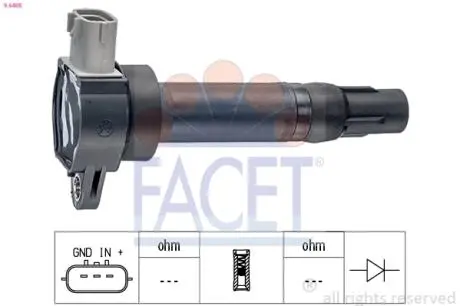 96405 Котушка запалювання FACET підбір по vin на Brocar
