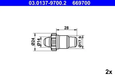 03013797002 Комплект монтажный тормозных колодок ATE подбор по vin на Brocar