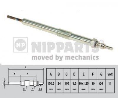 J5710402 Свічка розжарювання NIPPARTS підбір по vin на Brocar