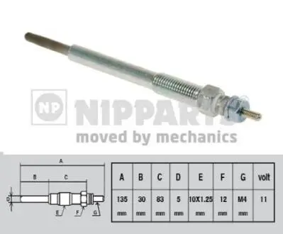 J5710502 Свеча накаливания NIPPARTS подбор по vin на Brocar