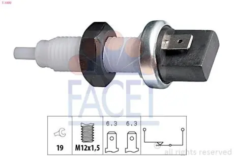 71000 Датчик стоп-сигналу Felicia/Favorit/Panda/Ducato/Fiorino 1.0-2.5 88-01 FACET подбор по vin на Brocar