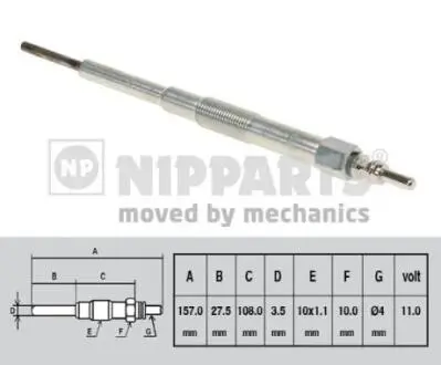 N5717000 Свічка розжарювання NIPPARTS підбір по vin на Brocar