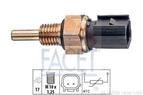 73347 Датчик температури FACET підбір по vin на Brocar