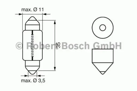 1987302281 Автолампа C5W 12V 5W SV8.5-8 Standard BOSCH підбір по vin на Brocar