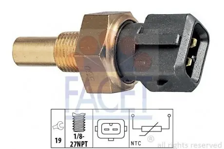 73165 Датчик температуры Transit &gt;00 (чорний) FACET підбір по vin на Brocar