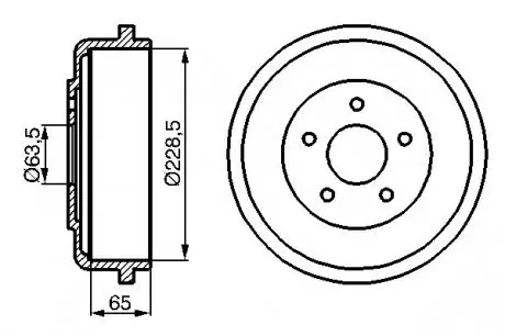 0986477129 Барабан гальмівний (задній) Ford Connect 02- BOSCH підбір по vin на Brocar