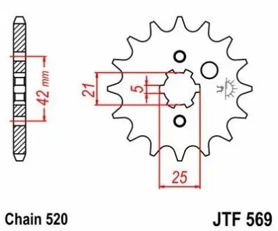 10542714 Передня зірка MOTO JT MOTO підбір по vin на Brocar