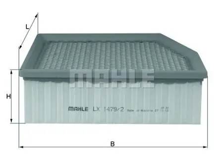 LX1479 Воздушный фильтр MAHLE / KNECHT підбір по vin на Brocar