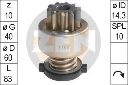 ZN1159 Бендикс стартера ZEN подбор по vin на Brocar