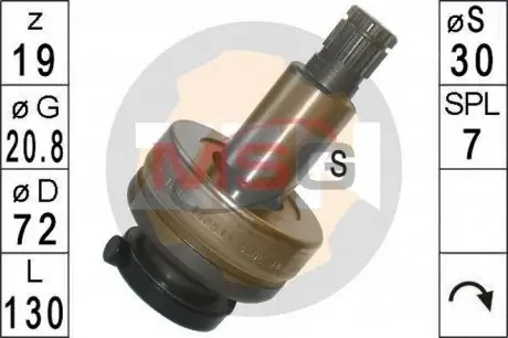 ZN1806 Бендикс стартера ZEN підбір по vin на Brocar