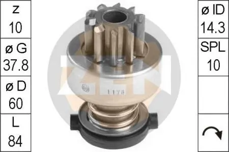 ZN1178 Бендикс стартера ZEN підбір по vin на Brocar