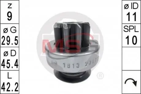 ZN1813 Бендикс стартера ZEN підбір по vin на Brocar