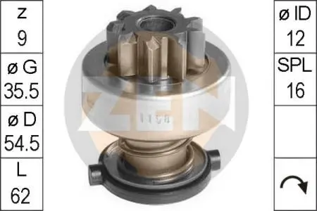 ZN1158 Бендикс стартера ZEN подбор по vin на Brocar