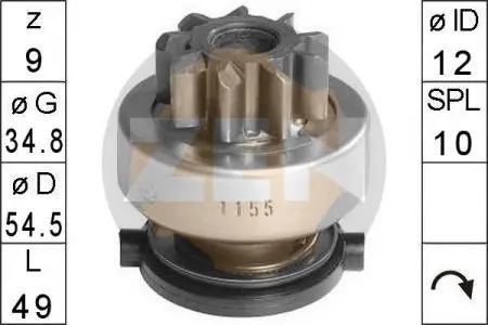ZN1155 Бендикс стартера ZEN підбір по vin на Brocar