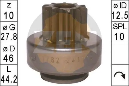 ZN1762 Бендикс стартера ZEN підбір по vin на Brocar