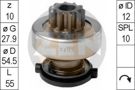 ZN1109 Бендикс стартера ZEN підбір по vin на Brocar