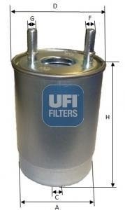 2410800 Топливный фильтр UFI підбір по vin на Brocar