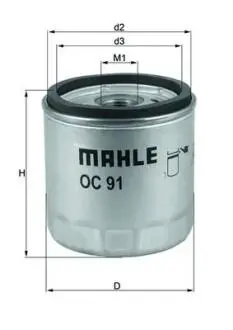 OC91D1 Масляный фильтр MAHLE / KNECHT підбір по vin на Brocar