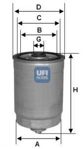 2435000 Топливный фильтр UFI подбор по vin на Brocar
