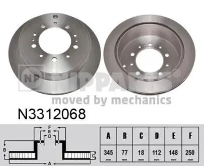 N3312068 Тормозной диск NIPPARTS подбор по vin на Brocar