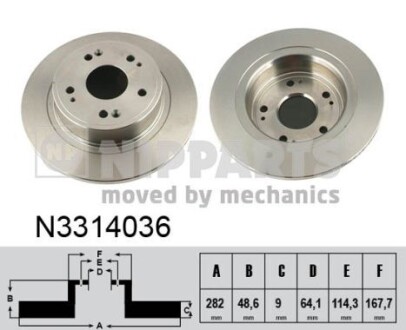 N3314036 Тормозной диск NIPPARTS подбор по vin на Brocar