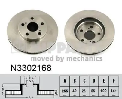 N3302168 Тормозной диск NIPPARTS подбор по vin на Brocar