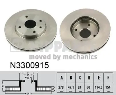 N3300915 Тормозные диски NIPPARTS підбір по vin на Brocar