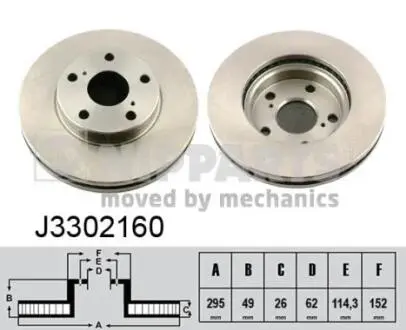 J3302160 Тормозной диск NIPPARTS подбор по vin на Brocar