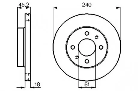 0986478533 Тормозной диск BOSCH підбір по vin на Brocar