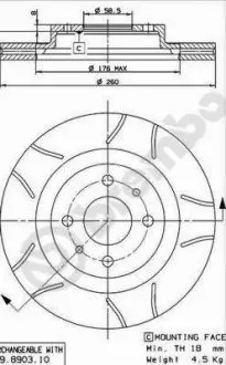 09890375 Гальмівний диск BREMBO підбір по vin на Brocar