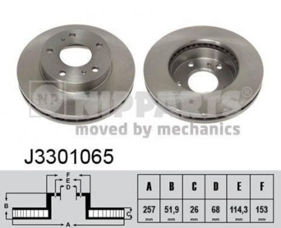 J3301065 Тормозной диск NIPPARTS підбір по vin на Brocar