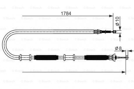 1987482587 Трос ручника (задний) (R) Fiat Doblo 05- (1784) BOSCH подбор по vin на Brocar