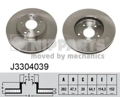 J3304039 Тормозной диск NIPPARTS подбор по vin на Brocar