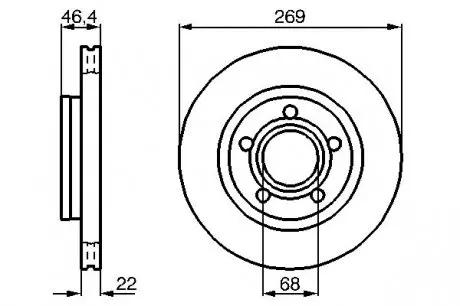 0986478574 Тормозной диск BOSCH підбір по vin на Brocar