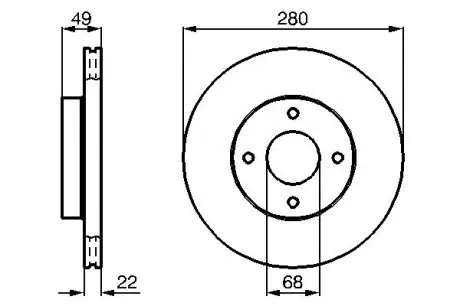0986478728 Гальмівний диск BOSCH підбір по vin на Brocar