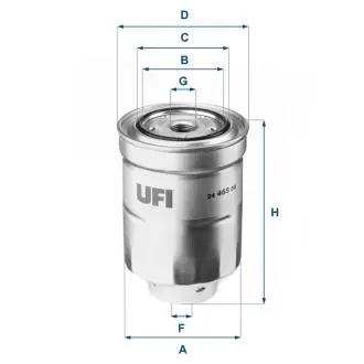 2446500 Фильтр топливный Mitsubishi Lancer/ASX 1.8 DI-D 10-/Citroen C4/Peugeot 4008 1.8 HDI 12- UFI подбор по vin на Brocar