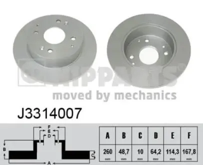 J3314007 Тормозной диск NIPPARTS підбір по vin на Brocar