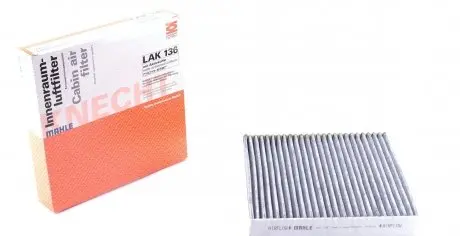 LAK136 Фільтр салону Renault Laguna II 01-07 (вугільний) MAHLE / KNECHT підбір по vin на Brocar