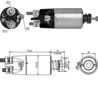 ZM3897 Втягуюче реле ZM підбір по vin на Brocar