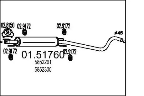0151760 Резонатор MTS подбор по vin на Brocar