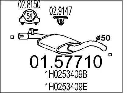 0157710 Резонатор MTS підбір по vin на Brocar