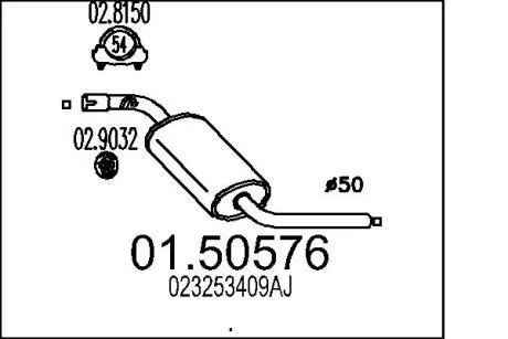 0150576 Резонатор MTS підбір по vin на Brocar
