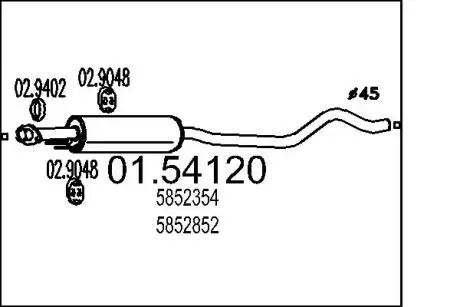 0154120 Резонатор MTS підбір по vin на Brocar
